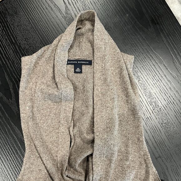 Banana Republic Women’s Wool Cashmere Sweater Taupe Vest XS Gray - Picture 8 of 8